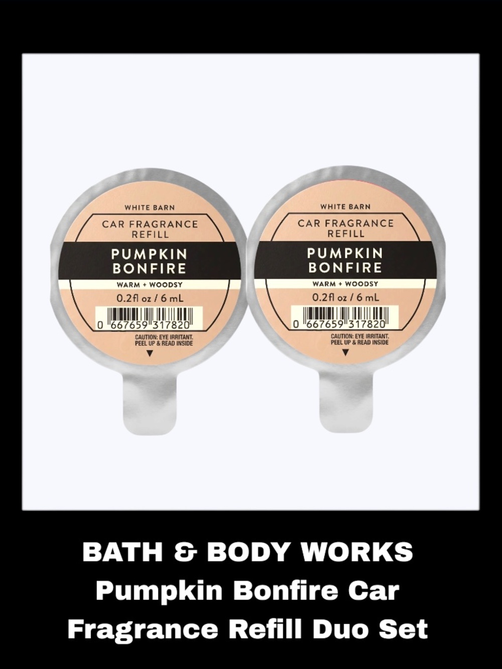 BATH & BODY WORKS Pumpkin Bonfire Car Fragrance Refill Duo Set